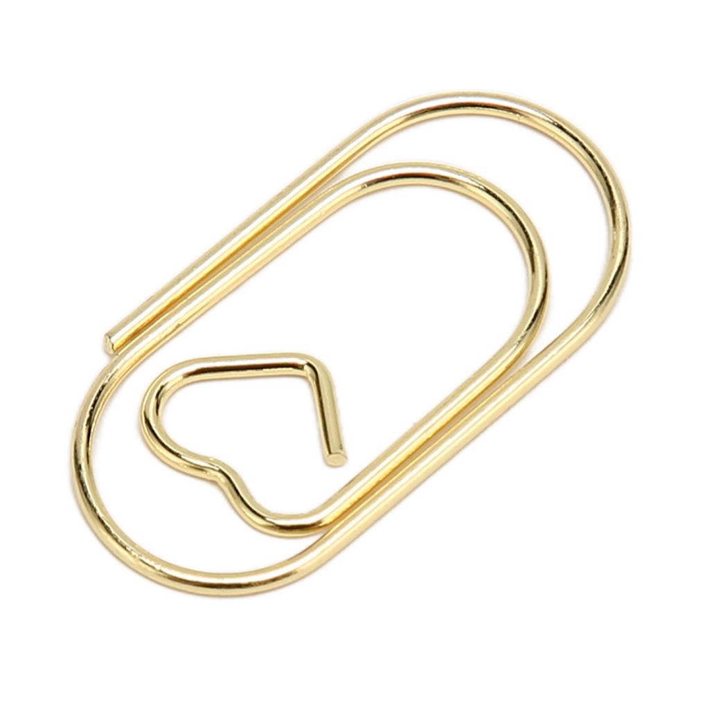 100pcs Paper Clips Portable Hrt Shape Rustproof Electroplated Metal Paperclips Supplies