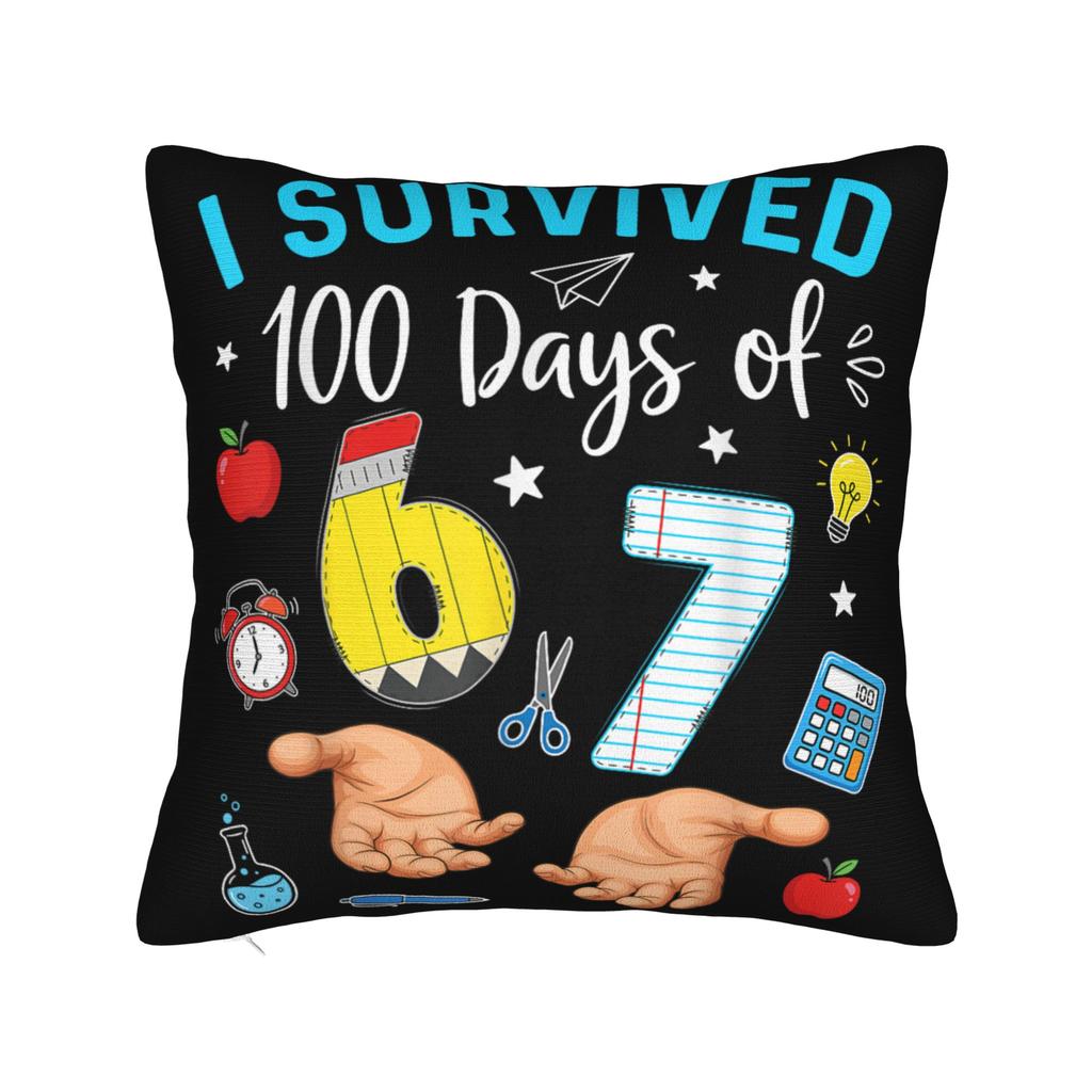Pillow Cover Birthday Boy I Was 6 Now I'M 7 Six Seven Soccer 67 Vintage Pillow Case For Sofa Bedroom Home Decor Pillowcases