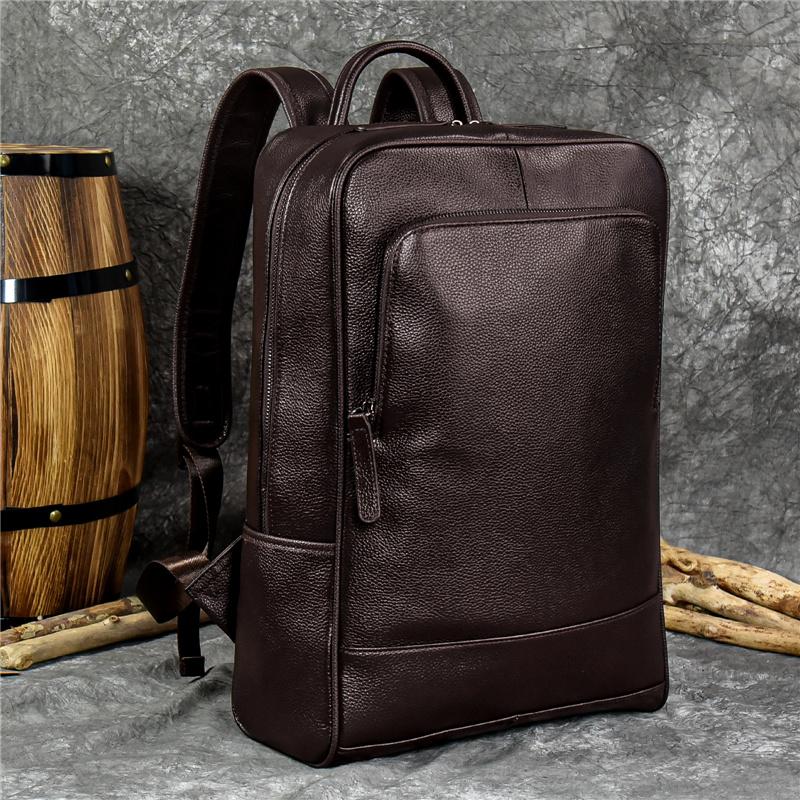 

2026 New arrival leather backpack computer backpack 15.6 inch laptop bag for men male travel bags vintage business daypack men кофейный
