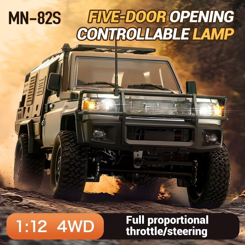 1/12 Full Scale RC Crawler 4-wheel Drive Off Road Remote Control Pickup Truck with Led Light Rechargeable Climbing Vehicle Hobby Toys for Boys Adult