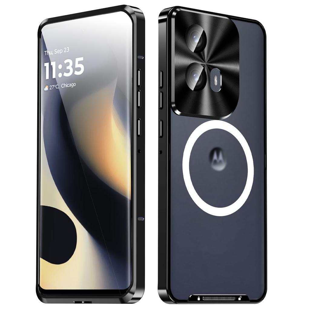 Magic Shield Magnetic Series for Motorola Edge (2024) 5G Case Metal+TPU Phone Cover with Lens Guard