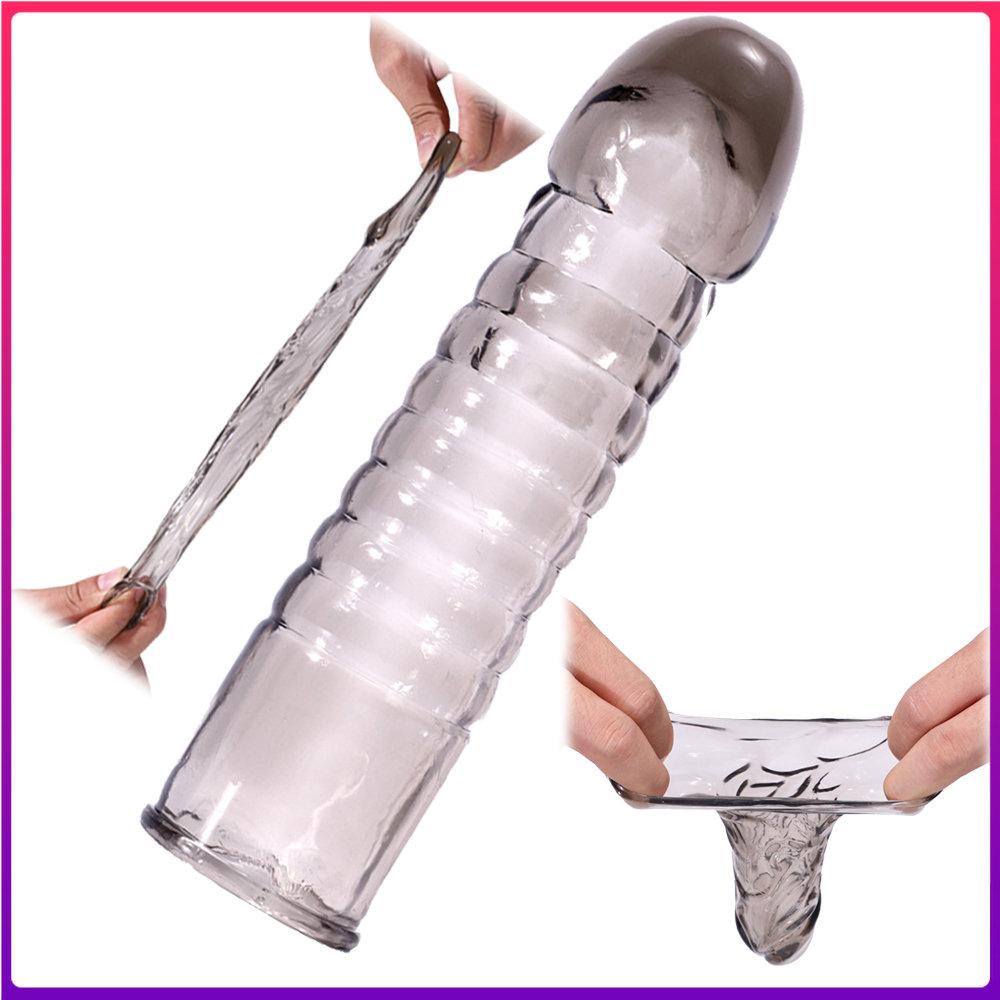 Crystal Penis Sleeve Prezervative reutilizabile pentru bărbați Mărirea penisului Extensor de penis Produse erotice intime Produse pentru adulți Sex Shop