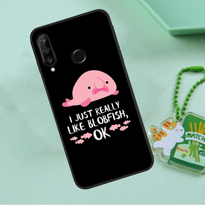 Cute Blobfish For Huawei Nova 12i 12s 7i 8i 11i 9 10 SE Y90 Y60 Y70 Y72 Y61 Y91 P30 P40 Lite P60 Pro Case