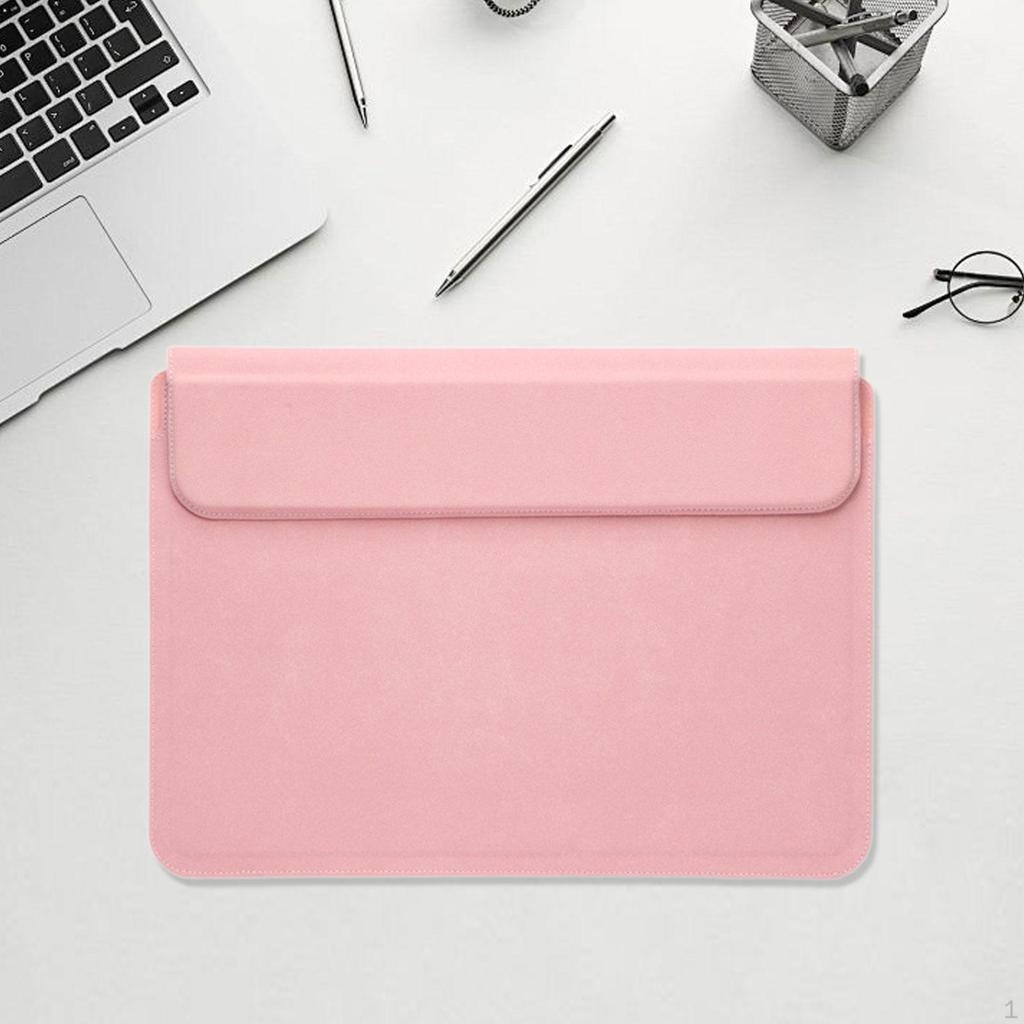 Laptop Sleeve 15 16 inch Dust Cover Carrying Case Business Adjustable Stand PU Leather