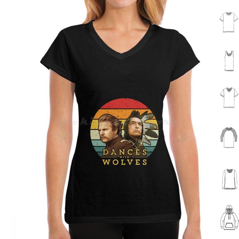 Dances With Wolves T Shirt Big Size 100 Cotton Dances With Wolves Man Movie Animals Nature Dances Moon Music Retro Western