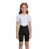 Kids Girls Cycling Bib Shorts High Waist V-Front 3D Padded Bike Shorts with Mesh Straps for Outdoor Sports Training