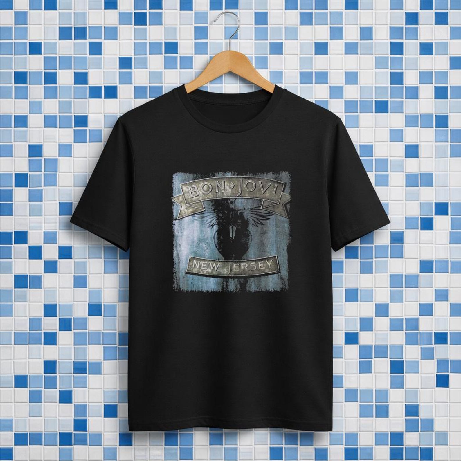 Bon Jov New Jersey Premium Ultra Cotton Black T-Shirt S