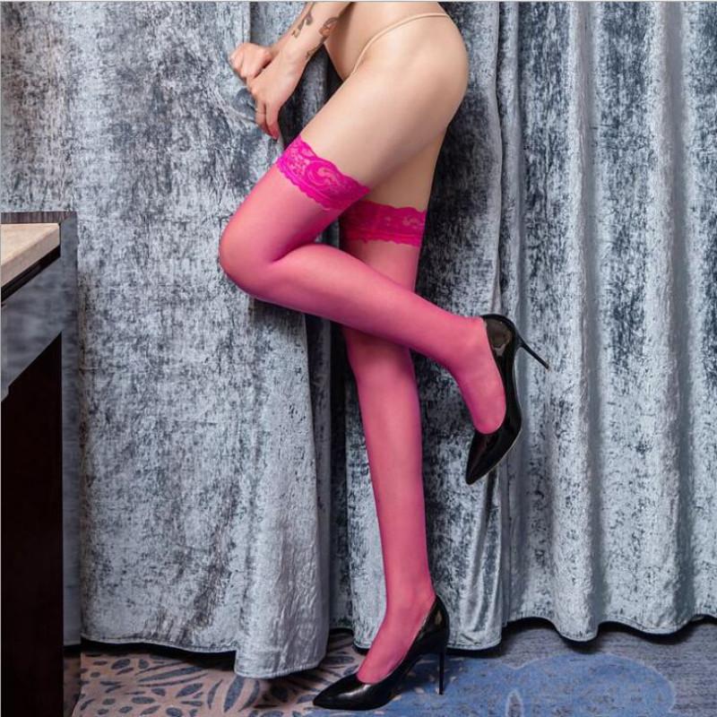 1Pair Thigh High Stocking Women Summer Over Knee Socks Sexy Girl Female Hosiery Nylon Lace Style Stay Up Stockings