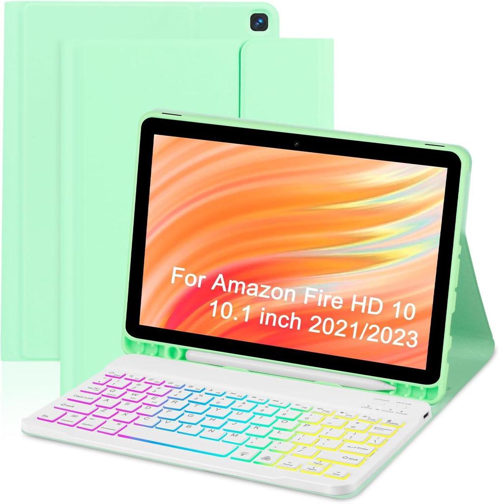 Kit Tabletă Fire HD 10.1" cu Tastatură Magnetică Bluetooth și Protecție Iluminată 11