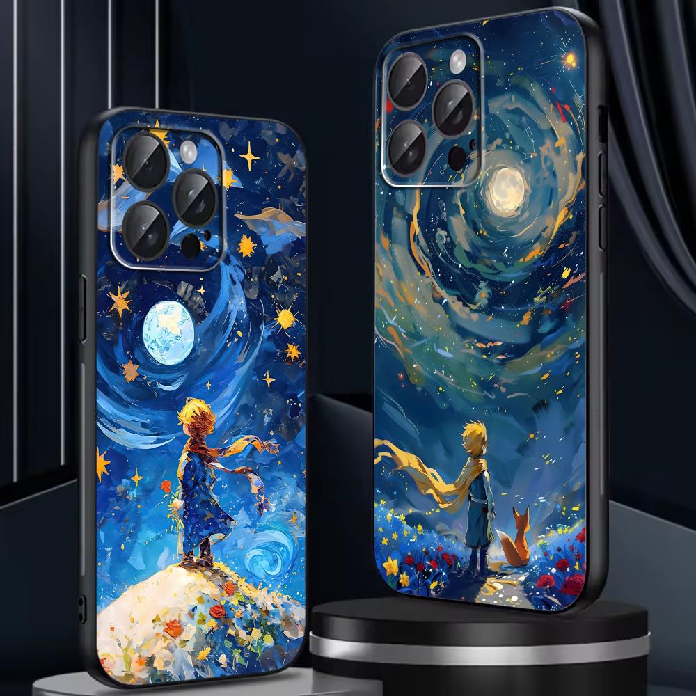Anime The Little Prince Phone Case For iPhone17 16 16e 15 14 13 12 11 Plus Mini Pro Max Soft Black Shockproof Cover