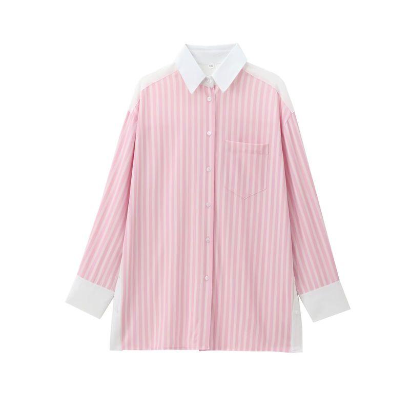 Kaslead New Arrival Women's Clothing Fashion Style Fashion Stripes Poplin Shirt Tops Vest 4661003