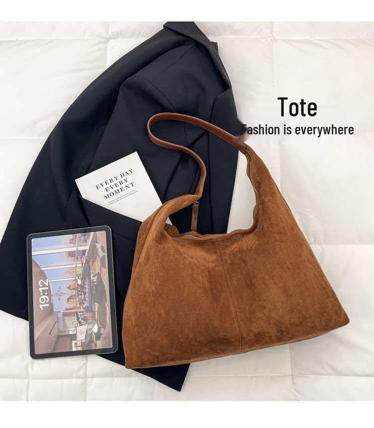 2025 Amerikanische Retro Wildleder Tragetasche: Damen High-End, vielseitige Herbst/Winter Pendler- & Umhängetasche