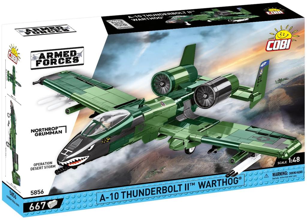 COBI Blocks US Military Airplane A-10 Thunderbolt II Warthog 148 Scale 650 Pieces Compatible with Lego [MADE IN EU] 5856
