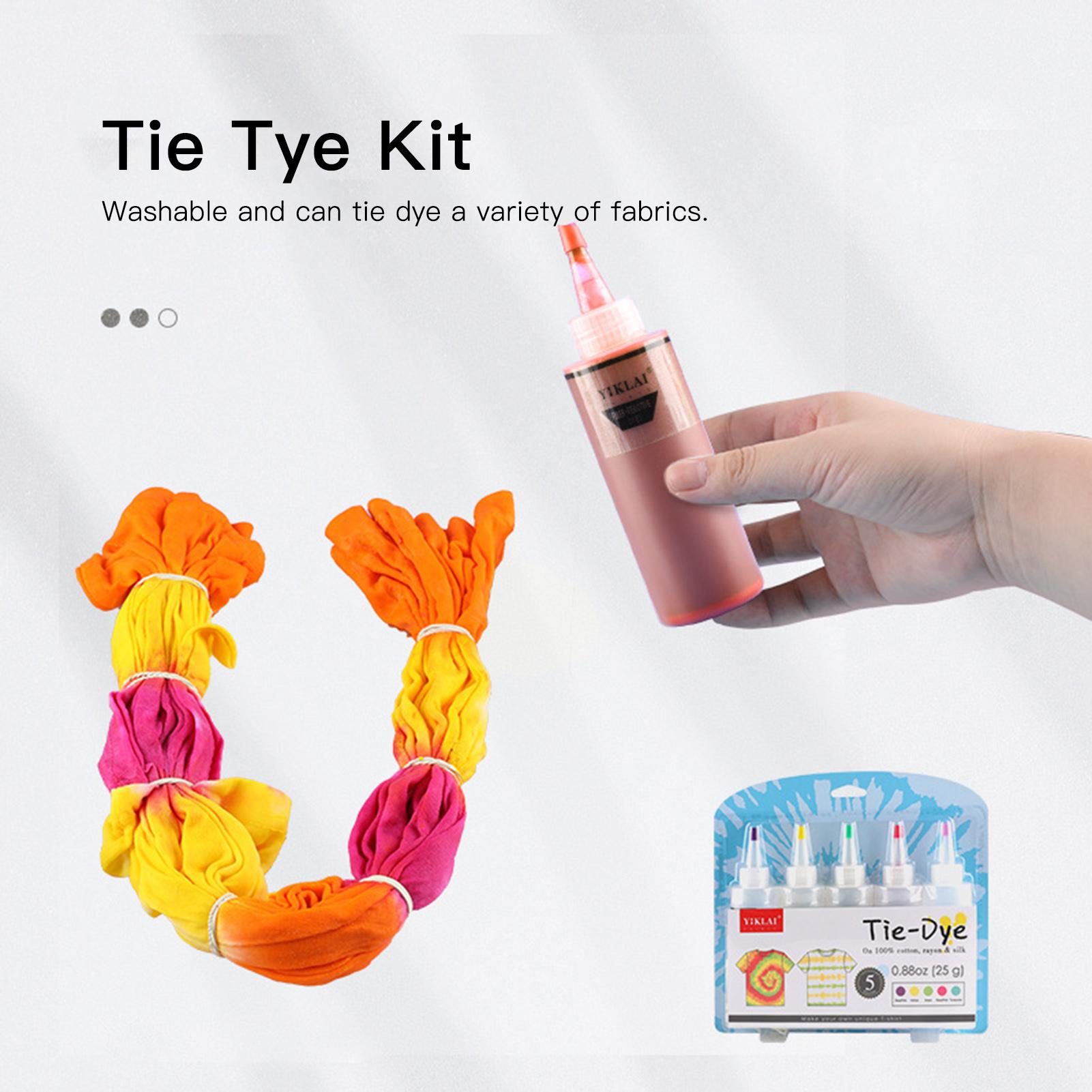 

Tie Dye Kit Tie Dye Drawing Kit for Fabric Paint 120Ml Bottles Gloves Rubber Bands Self Bags