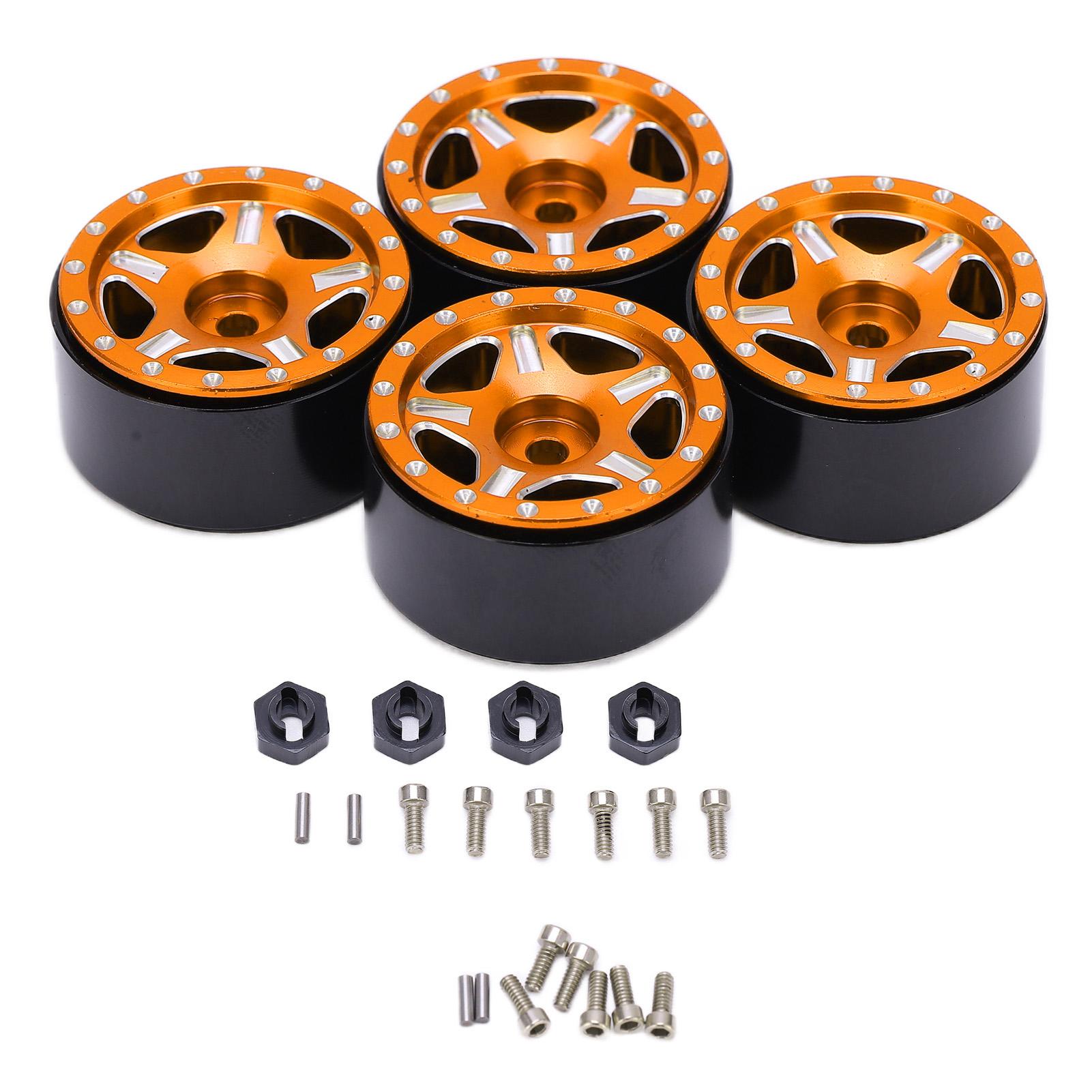 

4pcs Aluminum Wheel Hub Durable Viscose Free Easily Installation 1 24 RC Car Upgrade Parts for Remote Control Car Gold