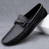 Fashion Luxury Brand Mens Leather Shoes Casual Driving Shoes Men Anti-skid Business Loafers High Quality Male Casual Shoes Slip on Flats