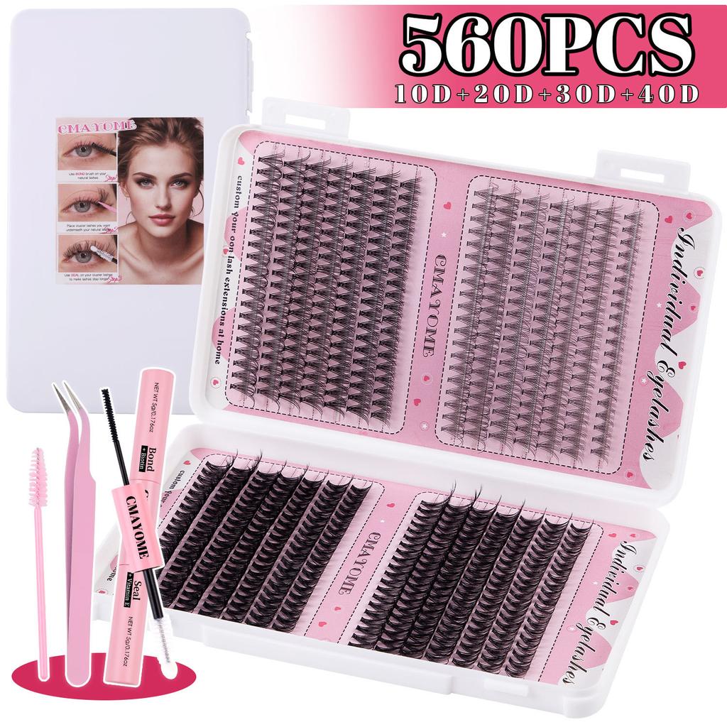 640 Tufts Of Diy Single Tufts Of Hair 10D100D Natural Dense D Song Segmented False Eyelash Extension Set
