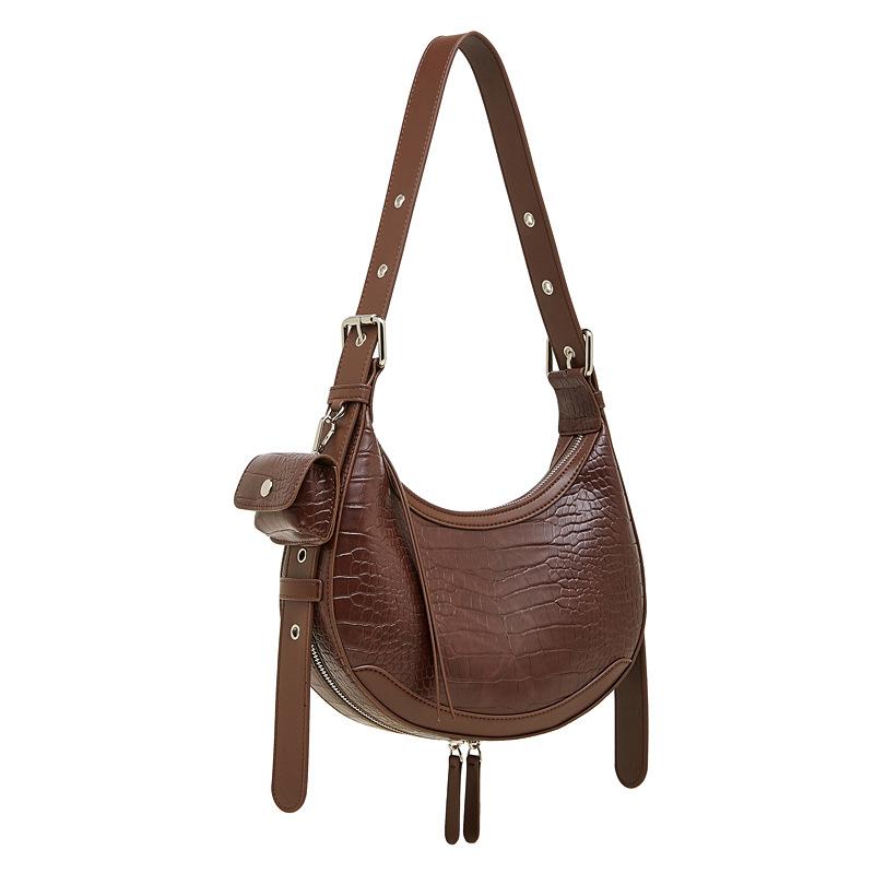Spring and Summer New Leather Niche Design Crescent Moon Bag, Armpit Bag, High-end Crescent Bag, Commuter Shoulder Messenger Women's Bag