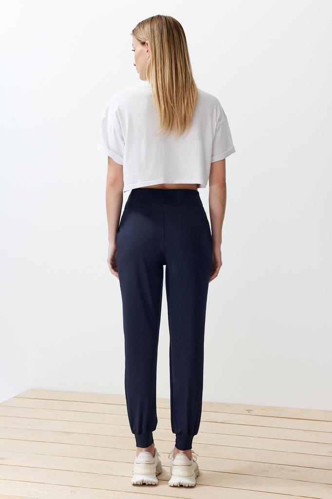 Women's Fashion New Sweatpants Navy Blue Diver Scuba Fabric Comfortable Cut Knitted Sports Sweatpants