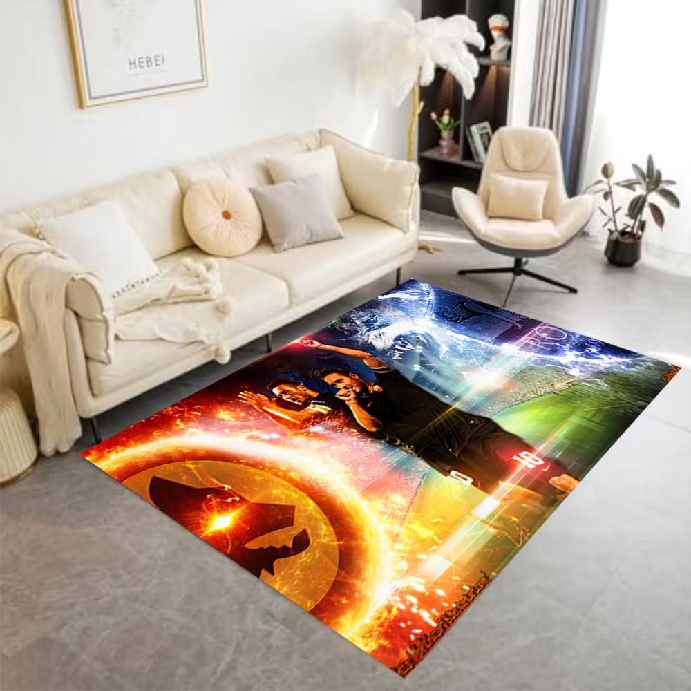 Dynamic Soccer Artwork Carpet Design for Study room Outdoor Game Room Kitchen Anti-slip Rug Anime Office Decor Best for Christmas