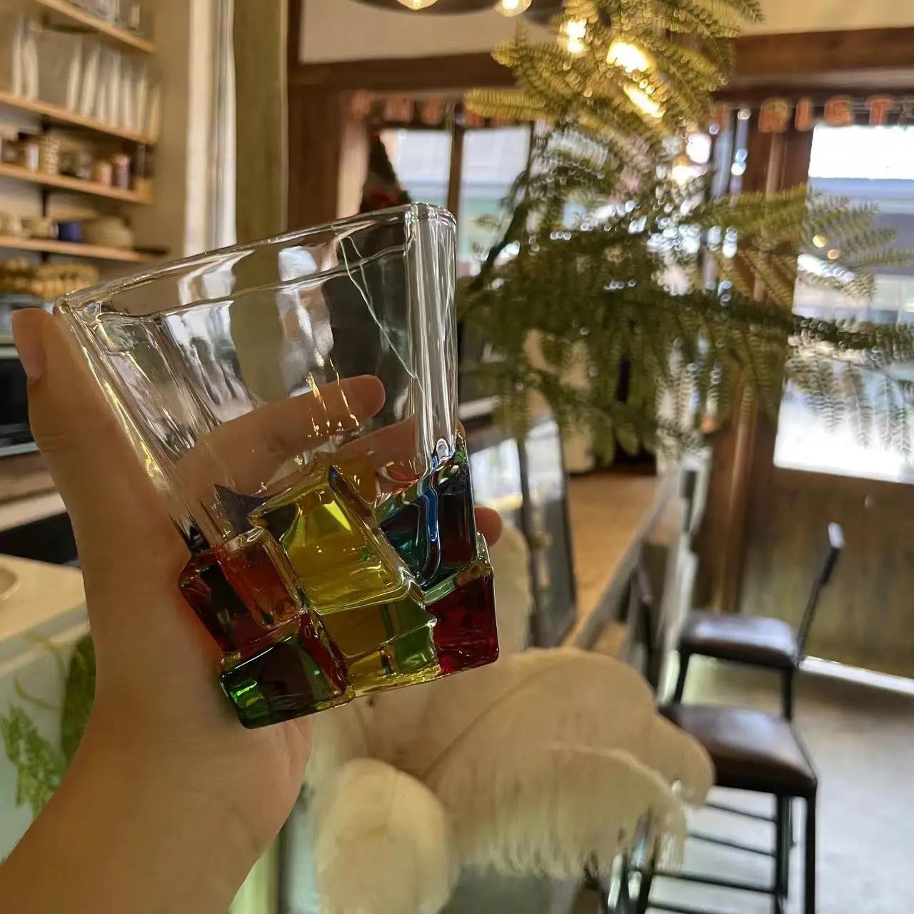 

Handcarved Glass Crystal Cup Style Creative Engraved Chessboard Whiskey Glass Wine Glass 280ml Crystal 280ml