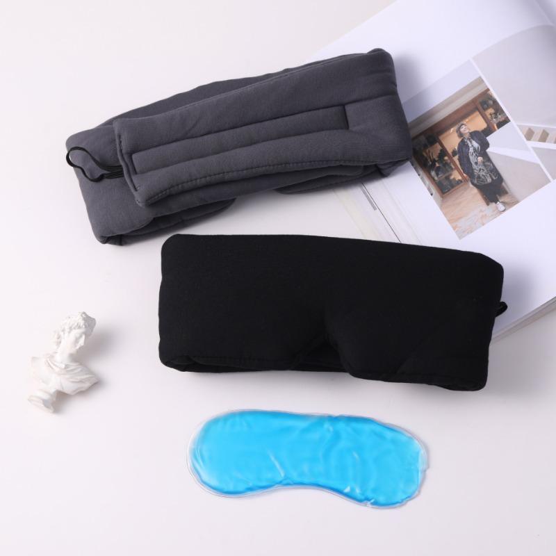Modalna Bawełna Długa Maska do Spania na Oczy Modele z Woreczkiem Lodowym Przerwa na Lunch Zaciemniająca Sen w Samolocie Podróż Oddychająca Maska na Oczy Męska i Damska