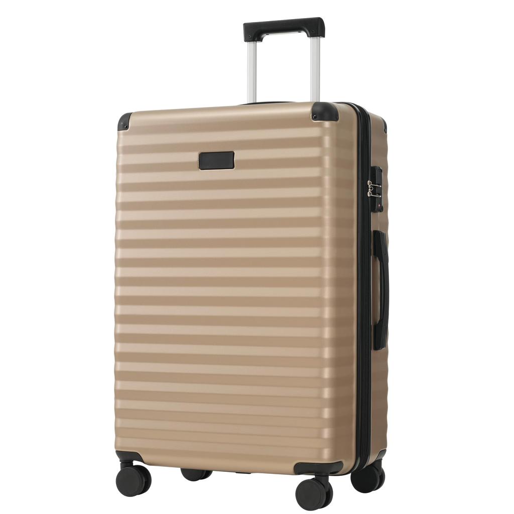 Kofferset 3tlg, Hartschalenkofferset Reisekofferset, Erweiterbar Trolley Koffer mit TSA Schloss,, Teleskopgriff, klappbarer Becherhalter, ABS