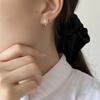 PONYKISS S Sterling Silver Needle Zircon Square Huggies Earrings for Women Classic Fashion  Minimalist Accessories