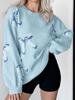 European & American Women's Autumn/Winter Knit Sweater: Bow, Loose Pullover 5013