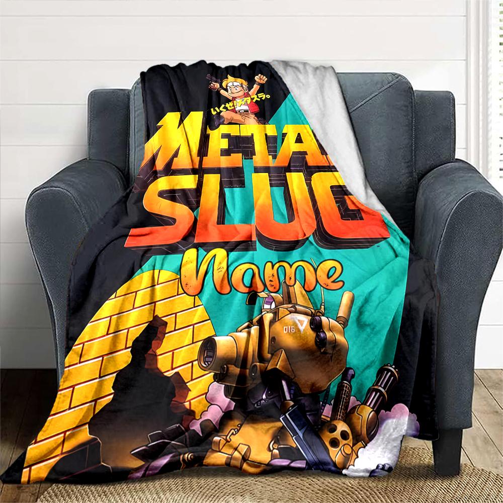 Customiz Name Personality Metal Slug  Blanket Soft &Warm Sofa Office Bed Travel Lunch Break Blanket, Gift Suitable All Seasons