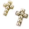 Les Trésors De Lily [L1594] - Ivory 'Cross' Earrings