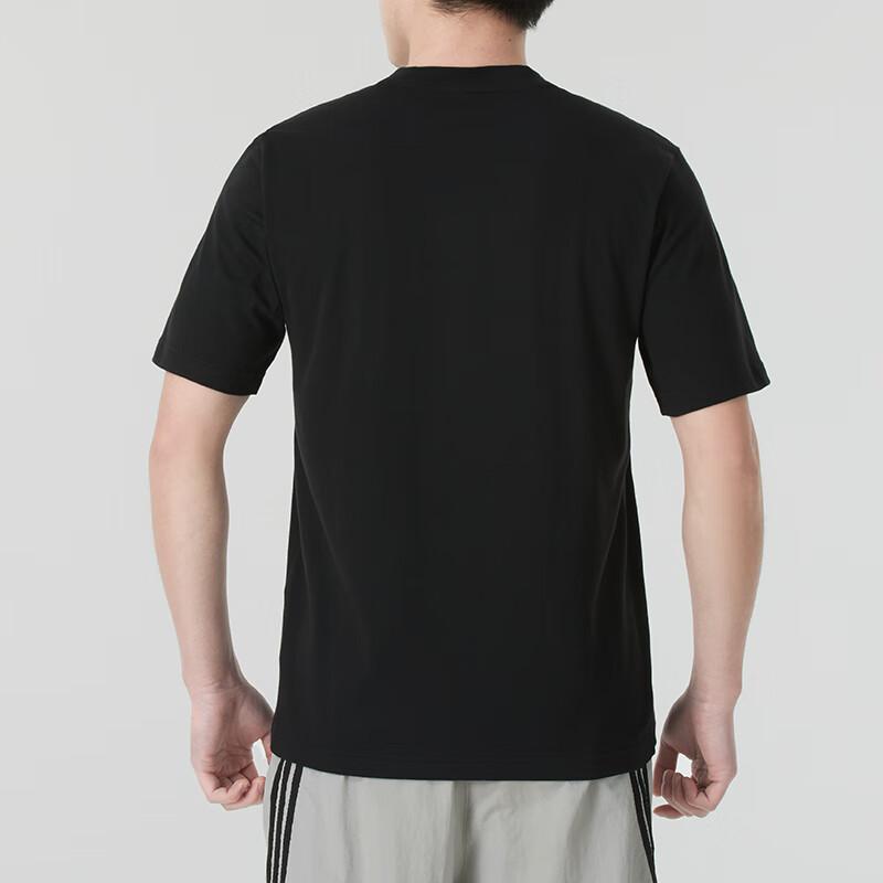 Adidas Sports Lifestyle Series Brand Logo Simple Round Neck Breathable Short Sleeve T-Shirt Men Tops Black JY8562