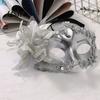 Decorative Flower Mask Half Face Masquerade for Women, Mesh Rhinestone Venetian Style Mask, Costumes Accessory Halloween Carnival Prom Ball