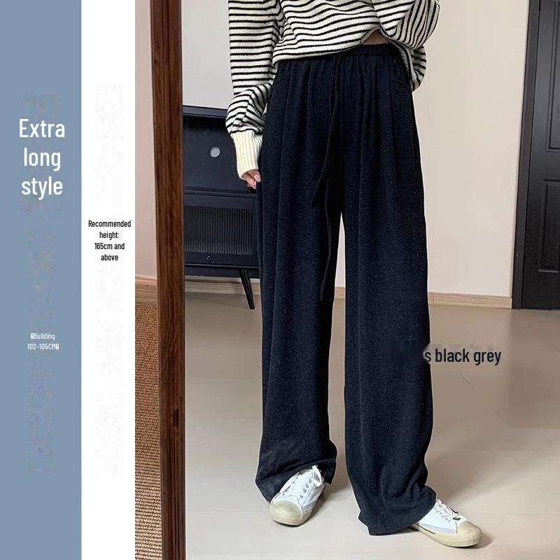 

Женские широкие брюки с высокой талией и драпировкой — мягкие, свободные, повседневные осенние наряды S