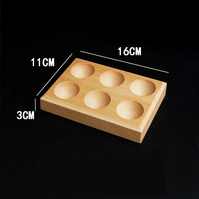 HeMu Solid wood four-grid egg holder simple six-grid creative handmade decoration refrigerator breakfast egg storage box