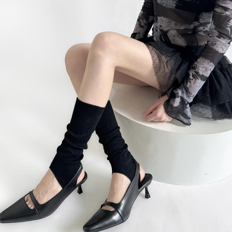 Stirrup Leg Warmer Toeless Knee Highs Socks Ballet Style Calf Socks Long Leg Sleeve for Womens Girls Winter Boot Socks
