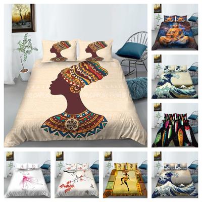 Exotische Stil Druck Bettwäsche Set Bettdecke Luxus Mikrofaser Weiche Bettdecke Quilt Abdeckungen Hause Bettwäsche Kissen Einzigen König Größe