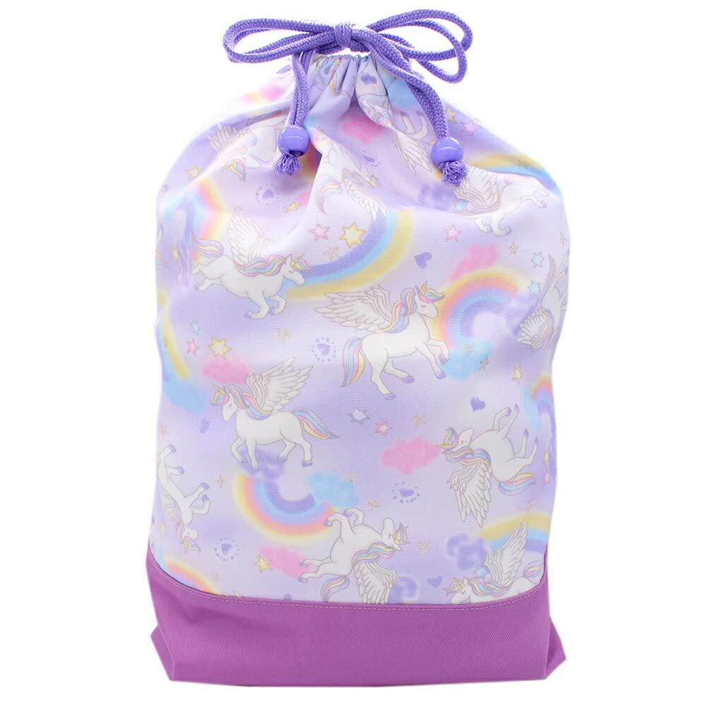 Gym Bag for Drawstring Travel Pouch with Suitable for Elementary and Made In Simple Floral Print with L [miwaki] Girls, Bag, Gusset, School,