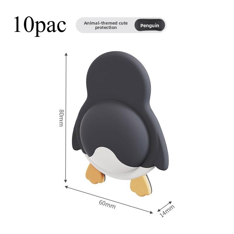 Silicone Adorable Pet Anti - collision Pads - Soft Door Stickers, Anti - collision for Fridge & Door, Penguin & Panda Designs