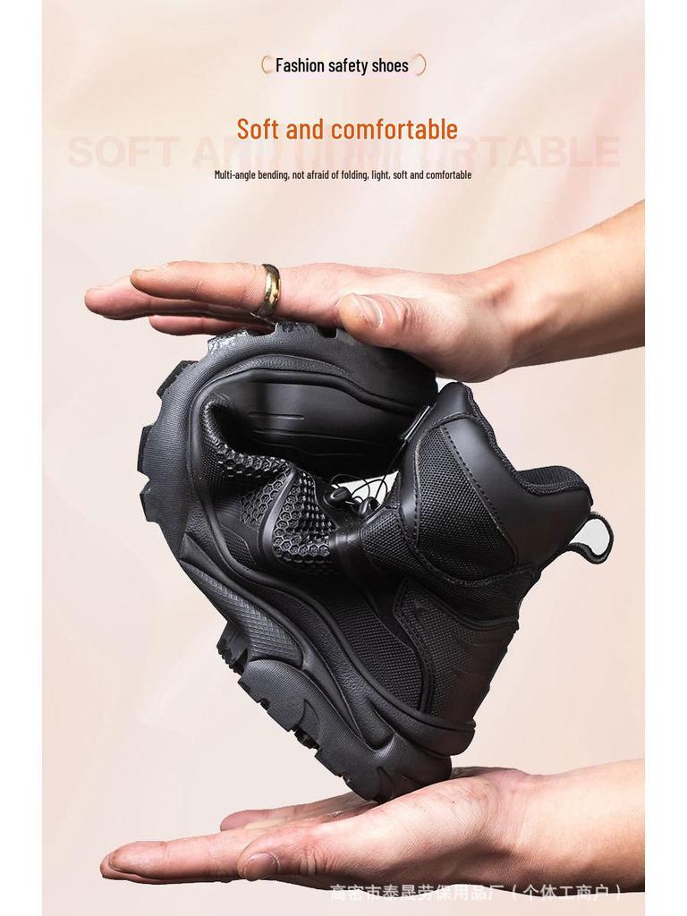 High-Top Steel Toe Safety Boots: Anti-Smash, Anti-Puncture, Ankle Support, Comfortable for Long Standing.