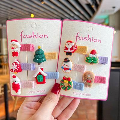 5 Stück Kinder Weihnachten Haarnadel Niedlicher Schneemann Weihnachtsbaum Stoff Haarspangen Kopfbedeckung Kinder Haarschmuck Mädchen Geschenke