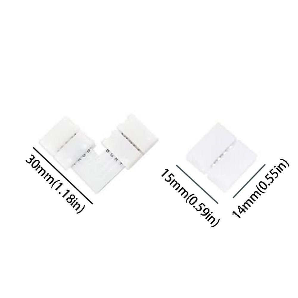 4Pin Design LED Strip Extension Connector 10mm Width PCB Connection Solderless LED Connector 5-24V Voltage Clip Installation