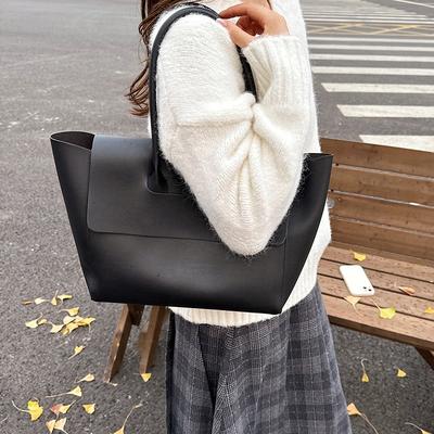 Premium Big Bag Women's Bag New Trendy Large Capacity Handbag Retro Commuter Tote Bag