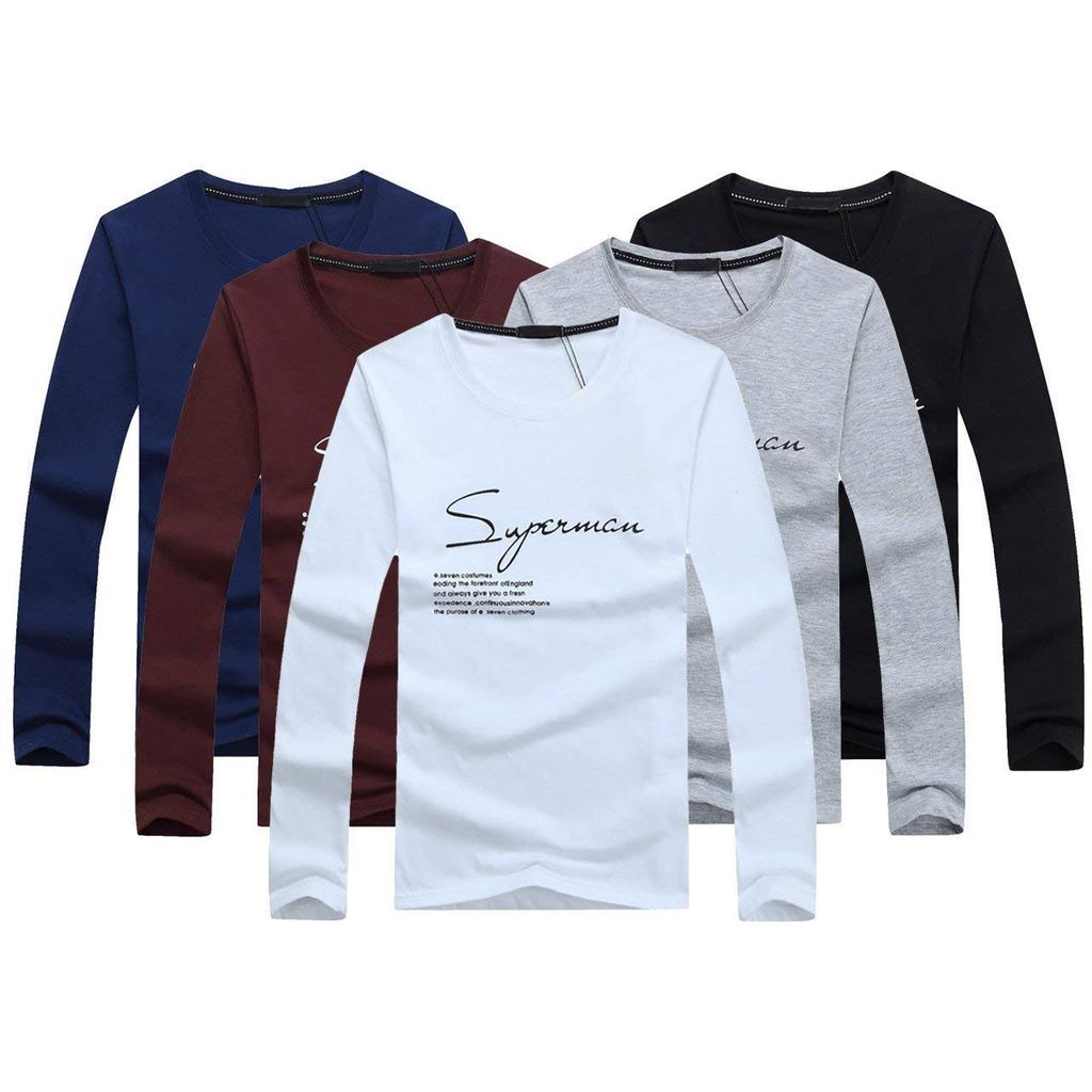 BUZZxSELECTION Long Long English TSL006 T-shirt, Sleeve, Sleeve, Logo, Stylish, Letters, Print, Cool, Men's (01. White, S)