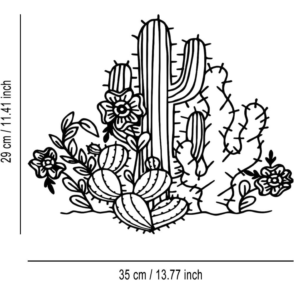 Черное металлическое настенное искусство в виде кактуса, деревенский декор в стиле фермерского дома для гостиной, спальни, ванной комнаты