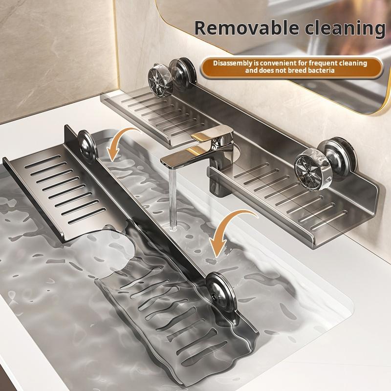 Suction Cup Mirror Front Bathroom Shelf No Drill Wall Mounted Organizer For Faucet Washbasin Vanity Waterproof Toilet Storage