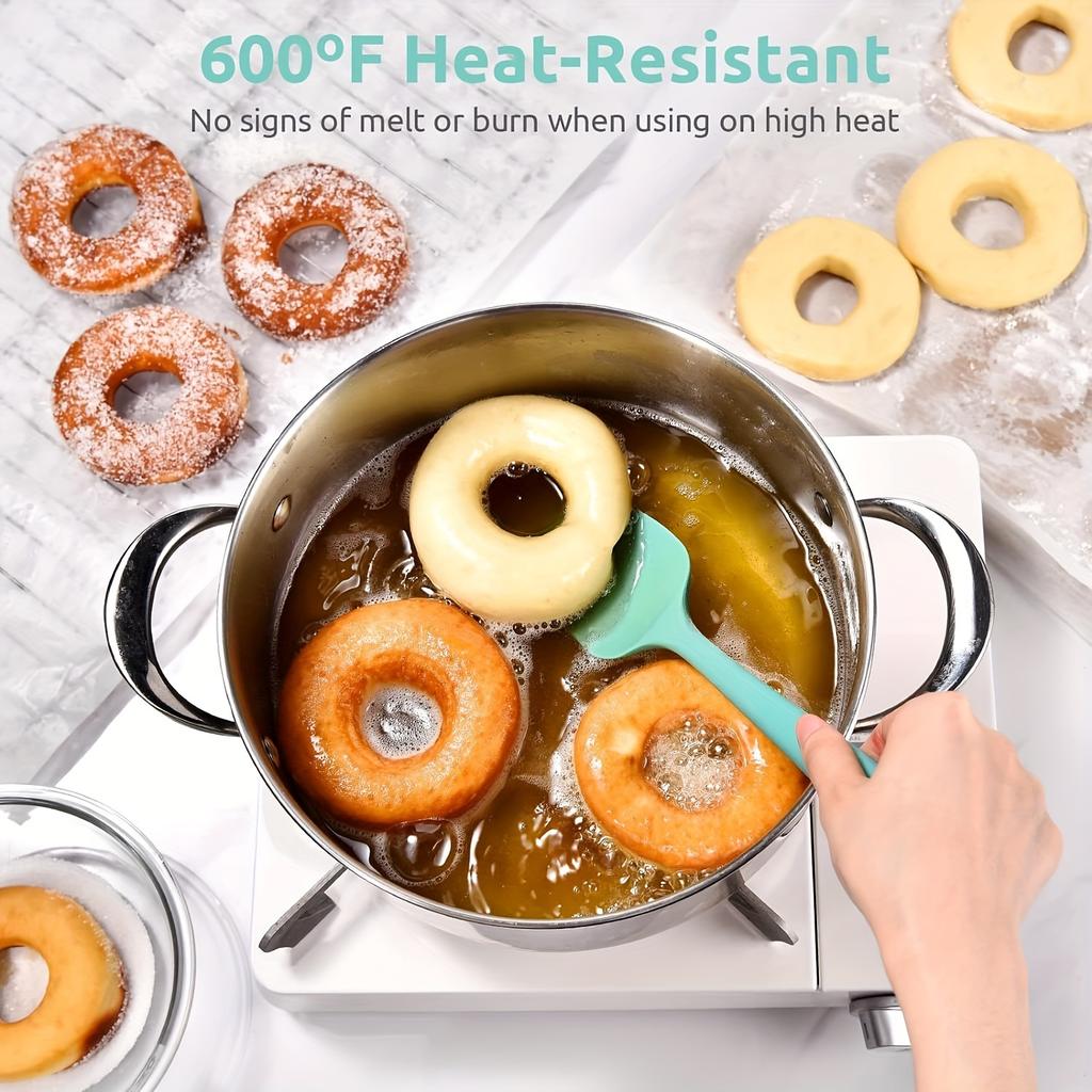 4 4pcs Heat Resistant Silicone Spatula Set: U Taste 600ºF High Temp Seamless BPA Free Food Grade Flexible Rubber Silicon Kitchen Cooking Mixing Baking