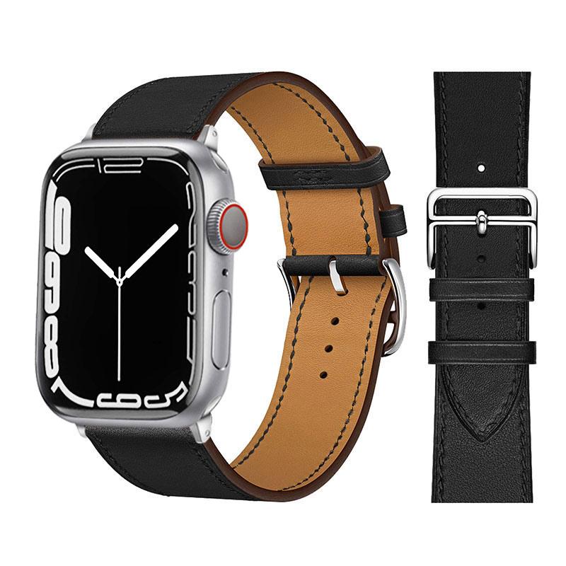 Leather Watch Straps for Watch band 46mm 44mm 49mm 45mm 42mm 40mm 38/41mm bracelet iWatch series 10-Ultra 9-8-7-6-5-4-3-SE