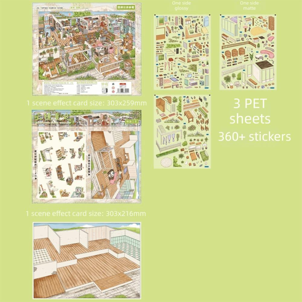 Self Adhesive Miniature Scene Sticker Set Waterproof 3D Street View Stickers