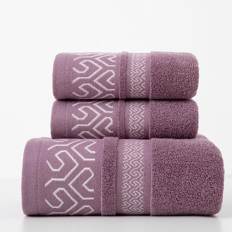 Soft Absorbent Pure Cotton Towel Set for Bath and Face - Home & Travel 1 face towel фиолетовый
